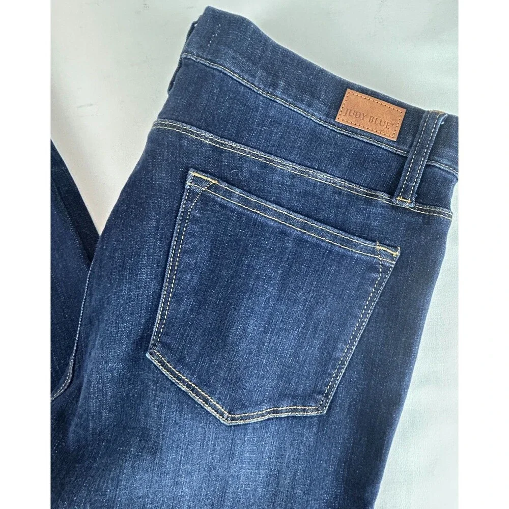 Judy Blue Jeans Blue Lightly Distressed Skinny Fit Pull On Denim Size 15/32